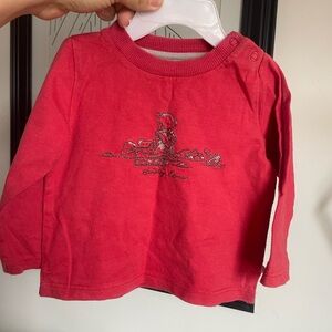 3/$12 Humphrey Corner Kids Long Sleeve Red Top with Embellished Design